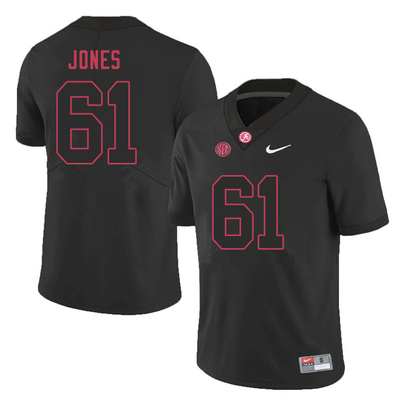 Men #61 Nathan Jones Alabama Crimson Tide College Football Jerseys Sale-Black